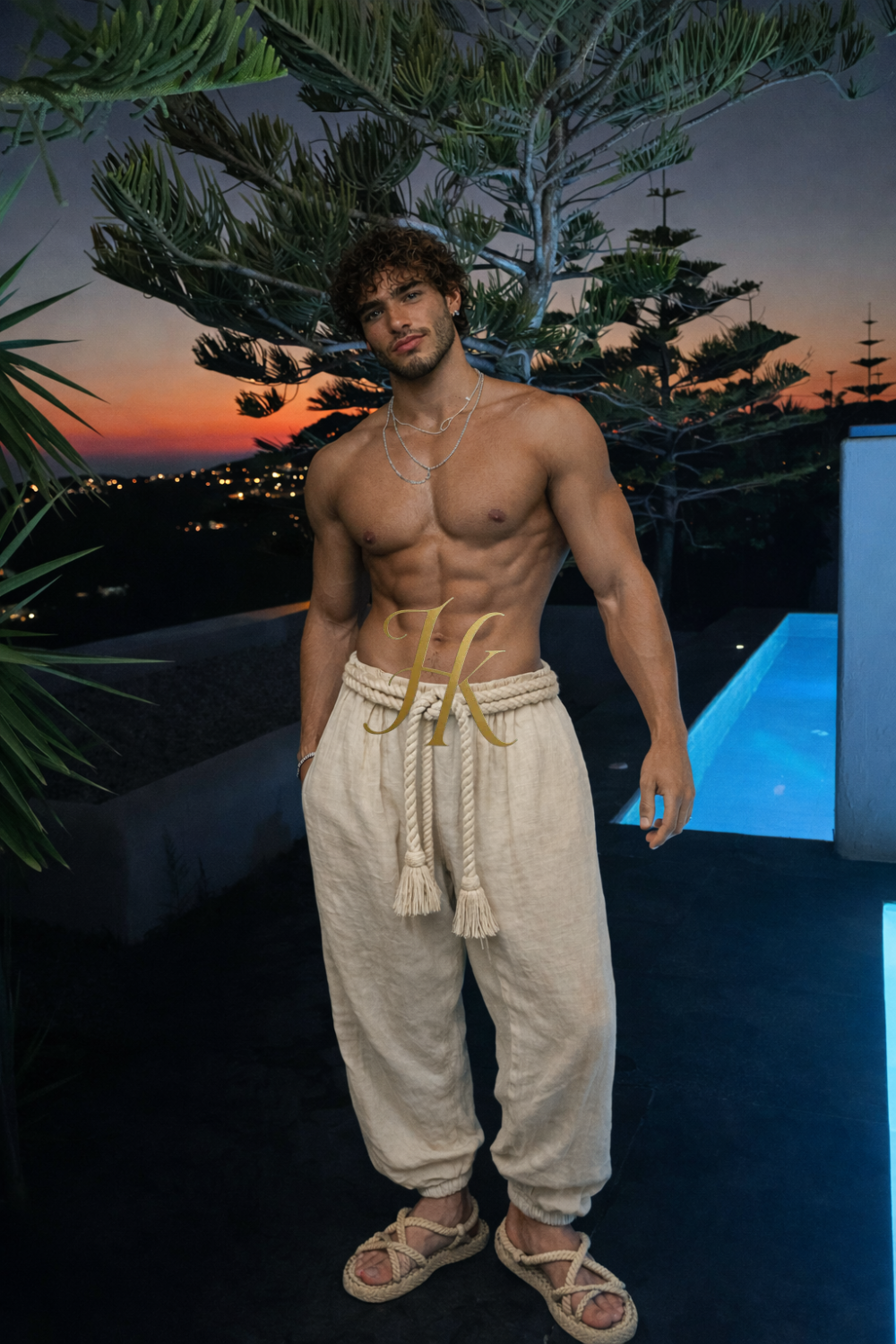 Ivory Rope Linen Set – Men’s Shirt & Pants Exclusive Limited Edition · Boho Luxury Style