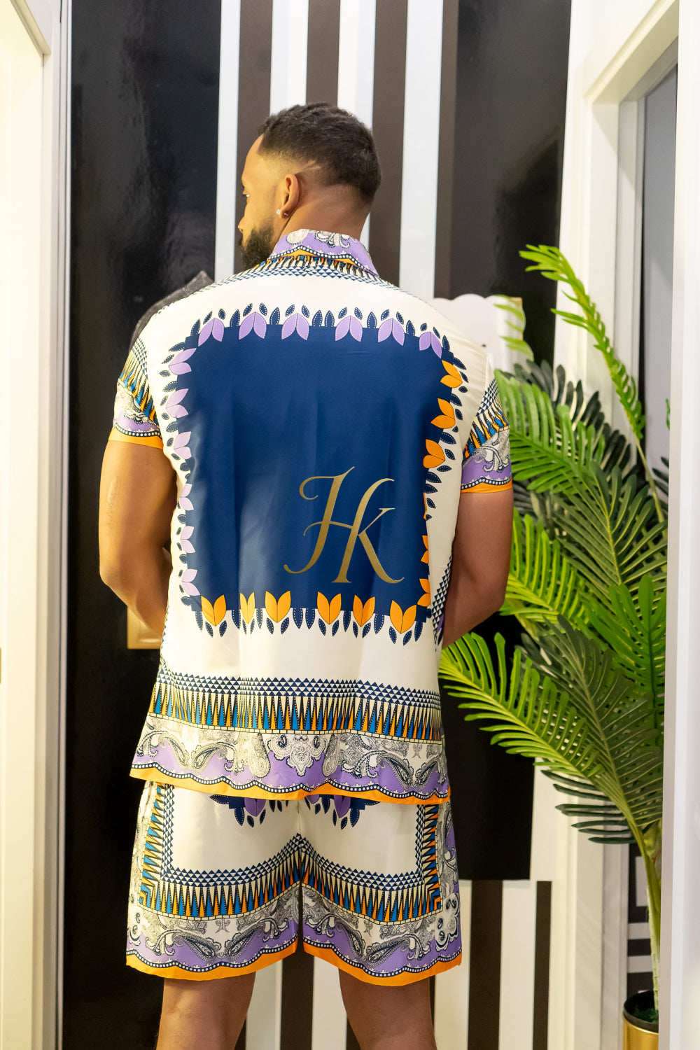 Luxury Boho Silk Shirt Set - Festival Outfit, Boho Summer Handmade Men's Fashion - kayibstrore