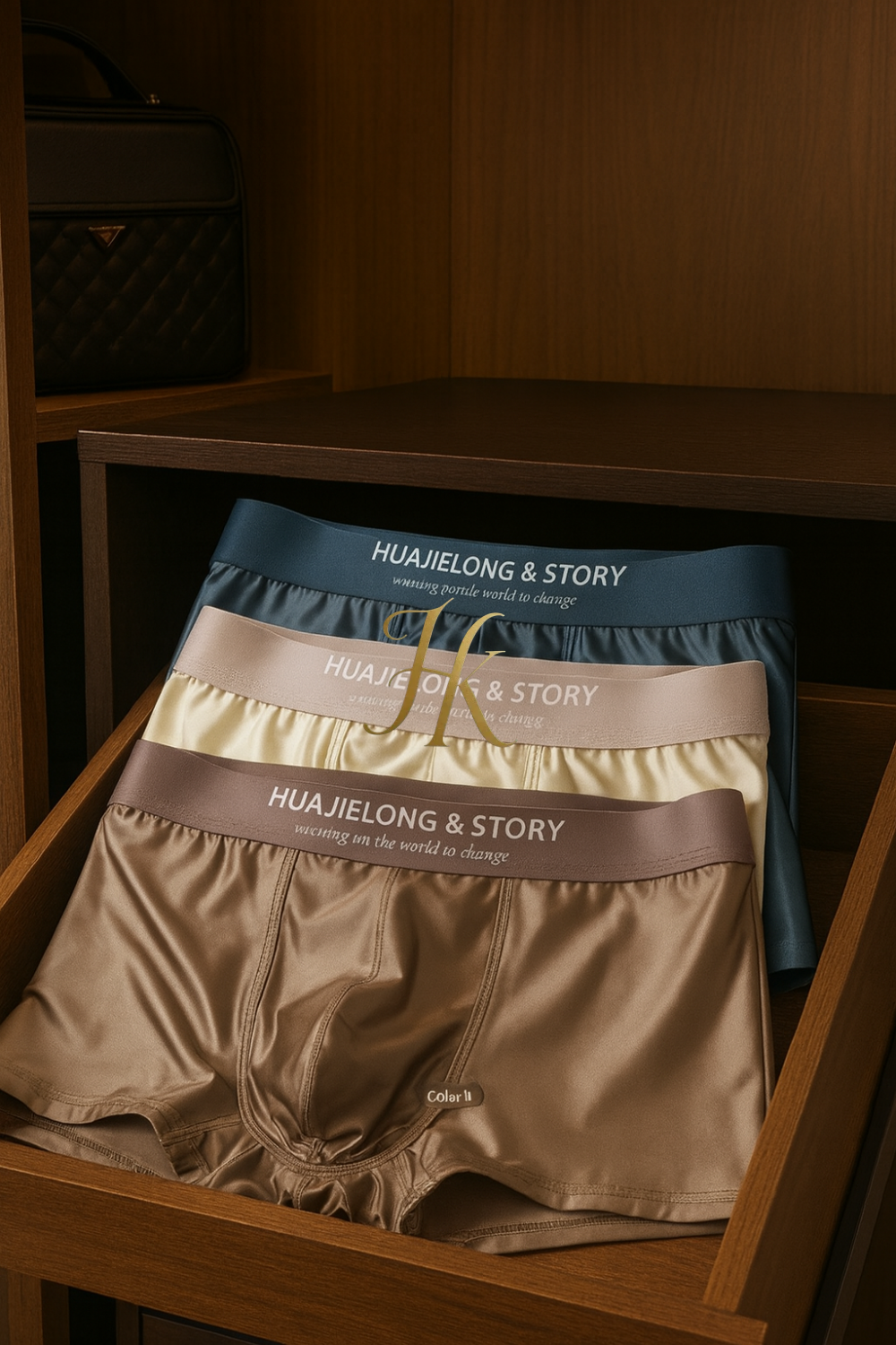 3PCS Luxury Ice Silk Men’s Boxers – Smooth Satin-Like Underwear with Breathable Mesh Crotch