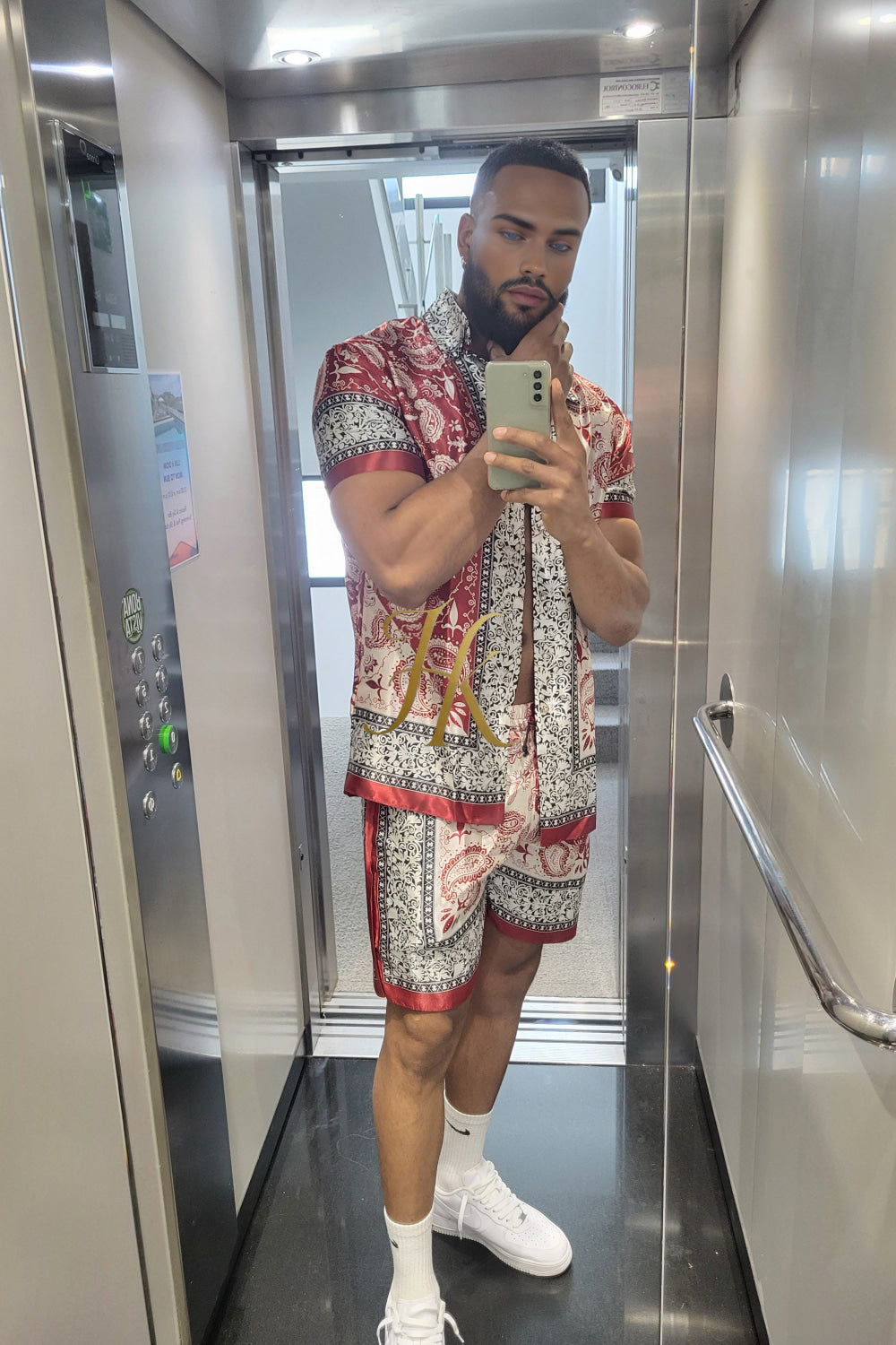 Men's Silk Set - Elevate Your Style with Le Barroco Print - Perfect for Couples and Special Occasions - kayibstrore