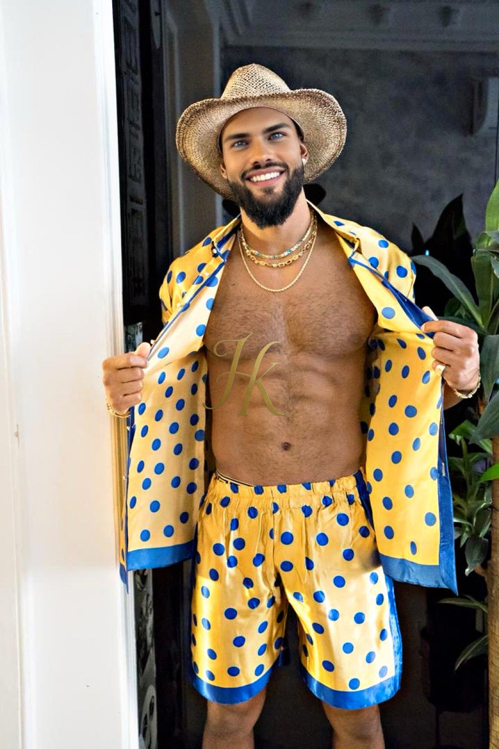 Men's Silk Set - Elevate Your Style with Le Barroco Print - Perfect for Couples and Special Occasions - kayibstrore