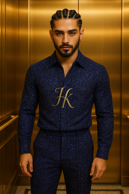 Conjunto de vestido de seda de lujo para hombre rojo
