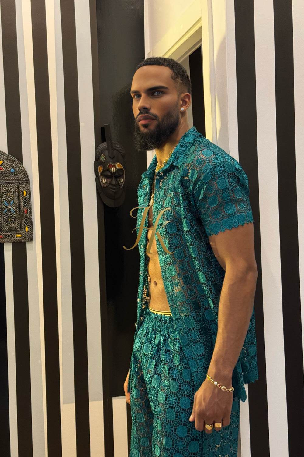 🌟 Celestia Pearl Lace Shirt – Where Art Meets Elegance - kayibstrore