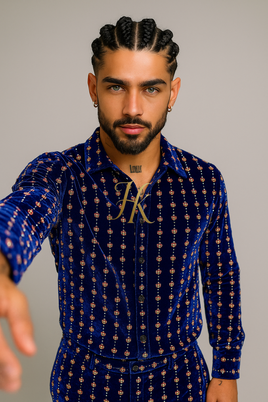Conjunto de vestido de seda de lujo para hombre rojo