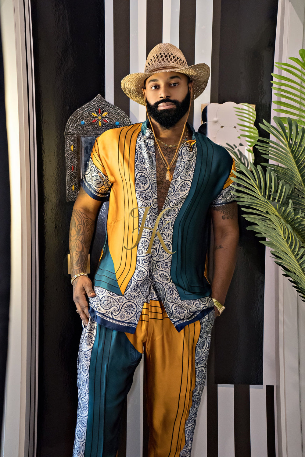 Summer Ready: Men's Silk Shirt and Pant Set - kayibstrore