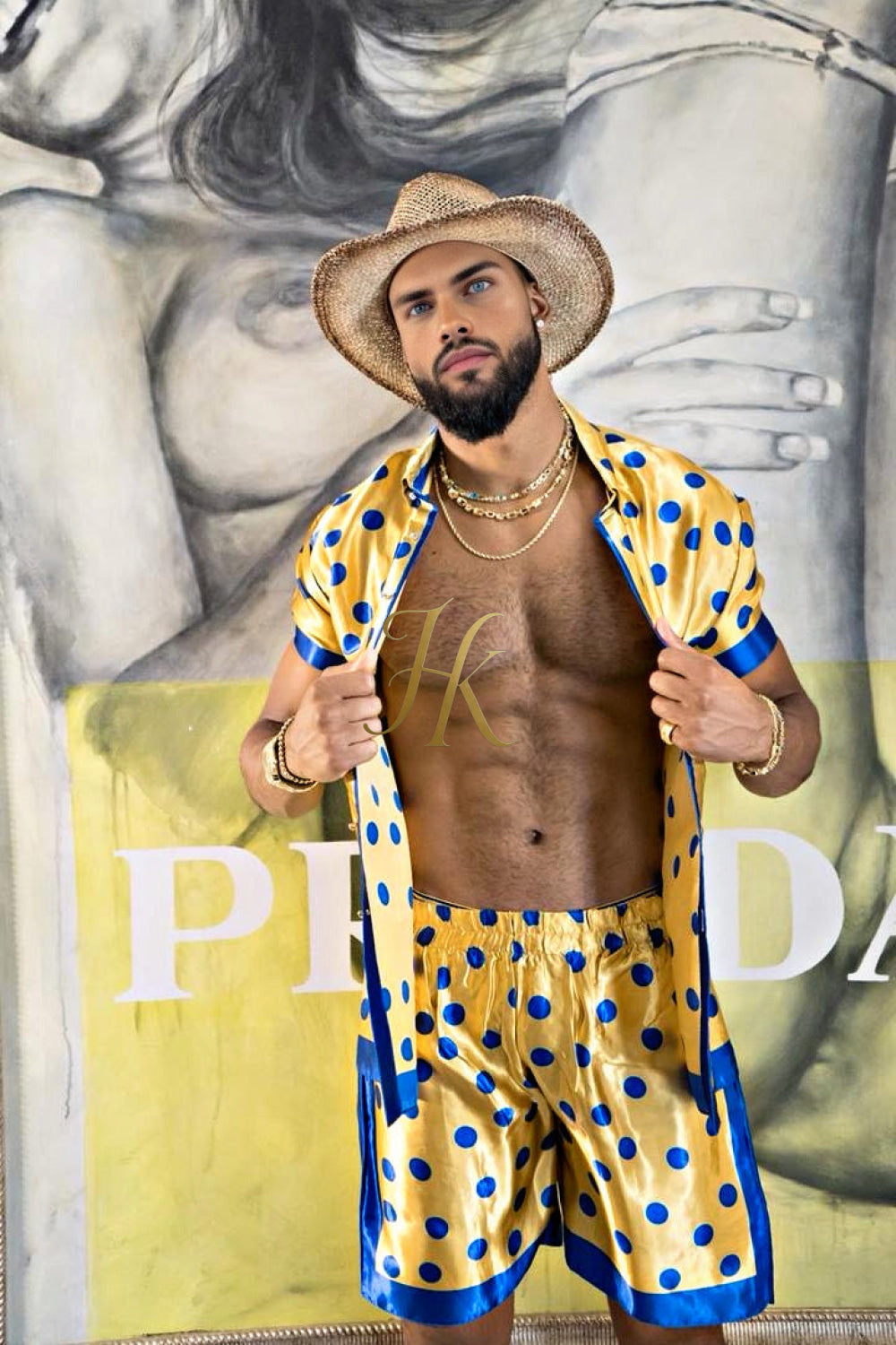 Men's Silk Set - Elevate Your Style with Le Barroco Print - Perfect for Couples and Special Occasions - kayibstrore