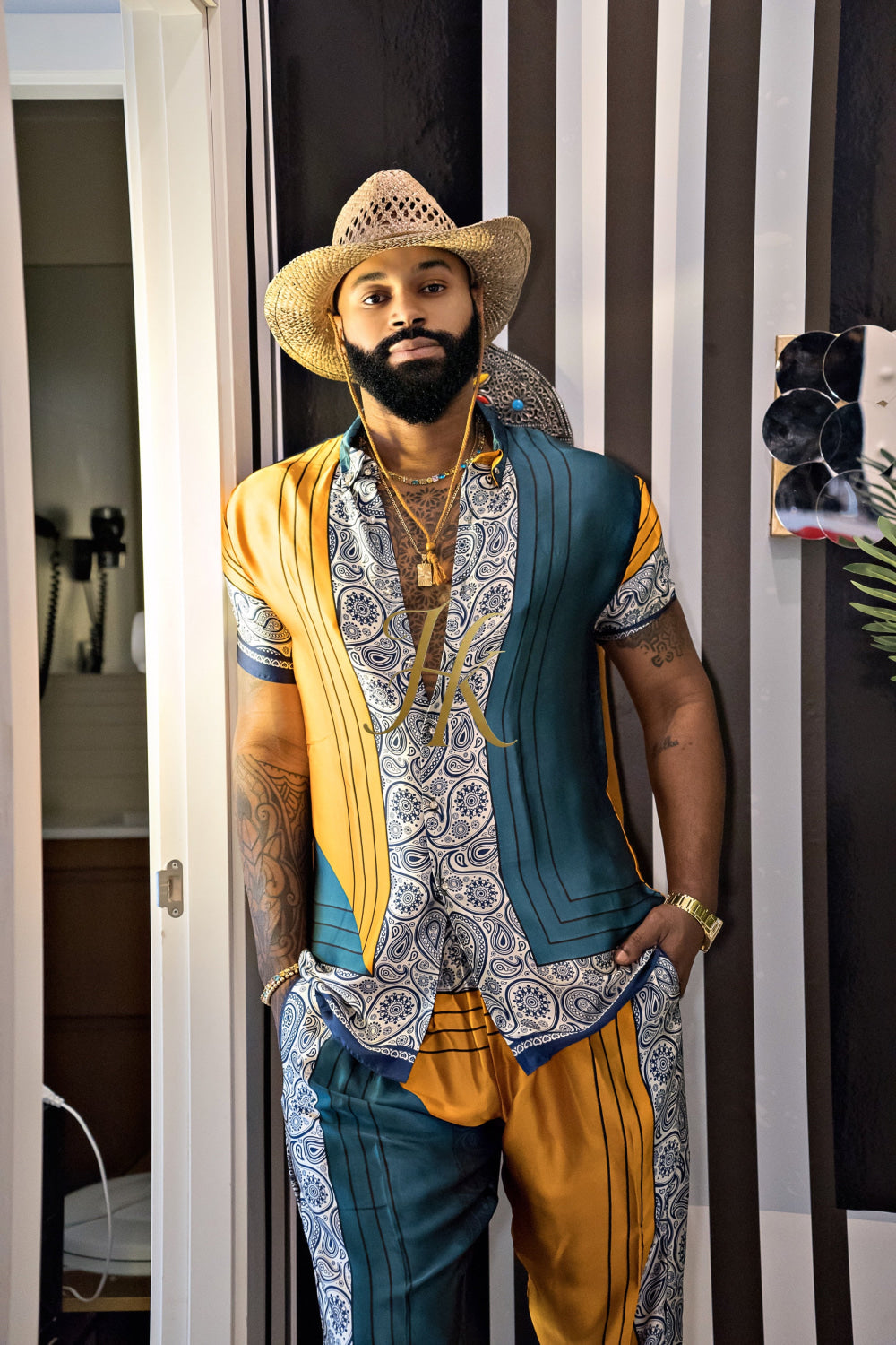 Summer Ready: Men's Silk Shirt and Pant Set - kayibstrore