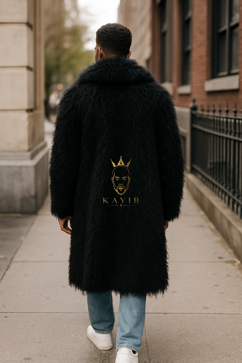 Men’s Natural Sheepskin Fur Coat – Extra Long Full-Skin Real Fur Luxury Mongolian Jacket