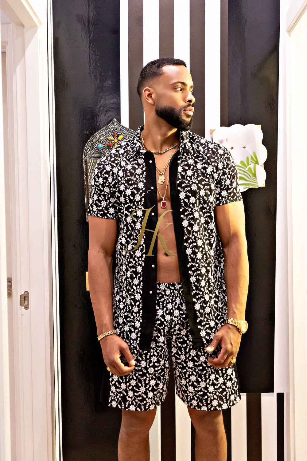 Fashion Spring/Summer Men's Lace Two-Piece Clothing - kayibstrore