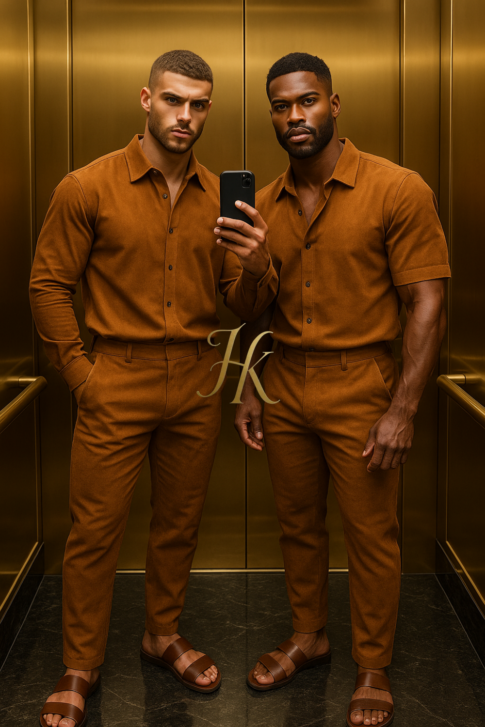 Men’s Luxury Suede Set – Double-Sided Microfiber Matte Shirt & Pants