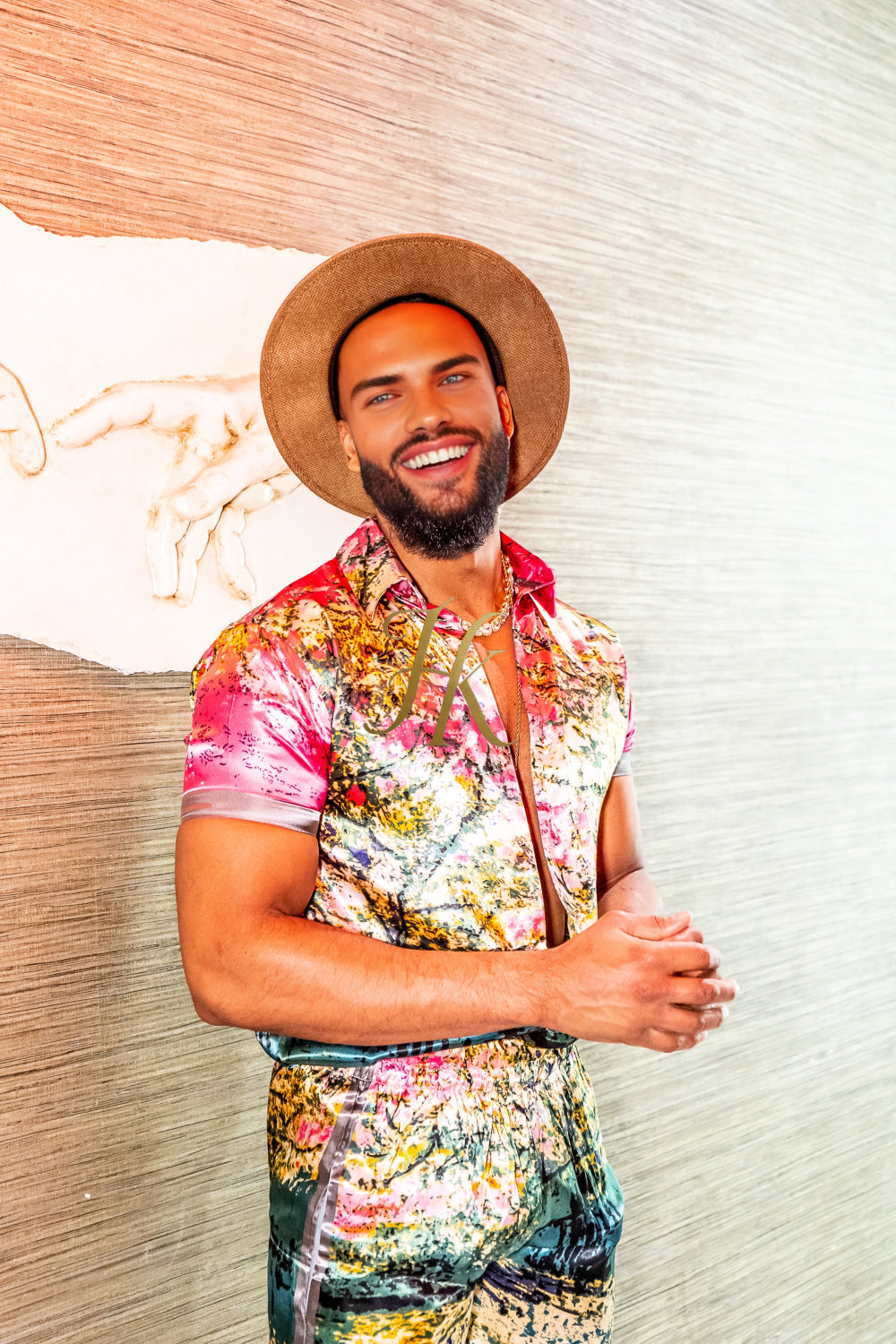 Luxury Boho Silk Shirt Set - Festival Outfit, Boho Handmade Men's Fashion - kayibstrore