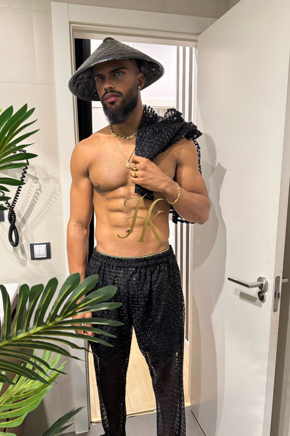 🖤 Royal Mesh Embroidered Shirt – Luxury Handcrafted Elegance - kayibstrore