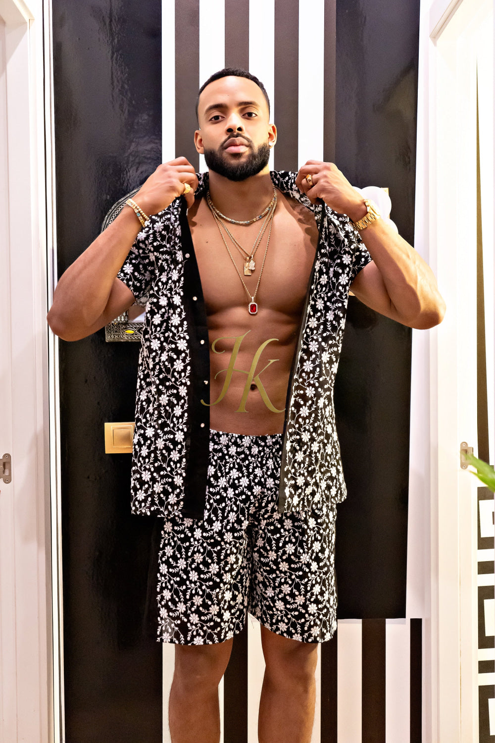 Fashion Spring/Summer Men's Lace Two-Piece Clothing - kayibstrore