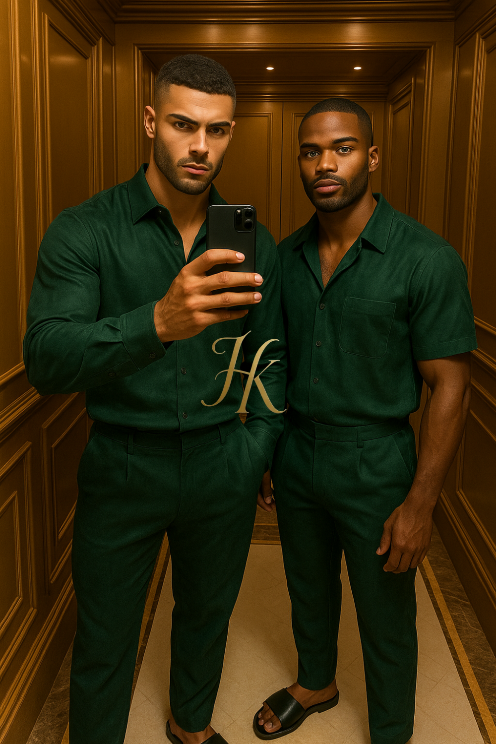 Men’s Luxury Suede Set – Double-Sided Microfiber Matte Shirt & Pants