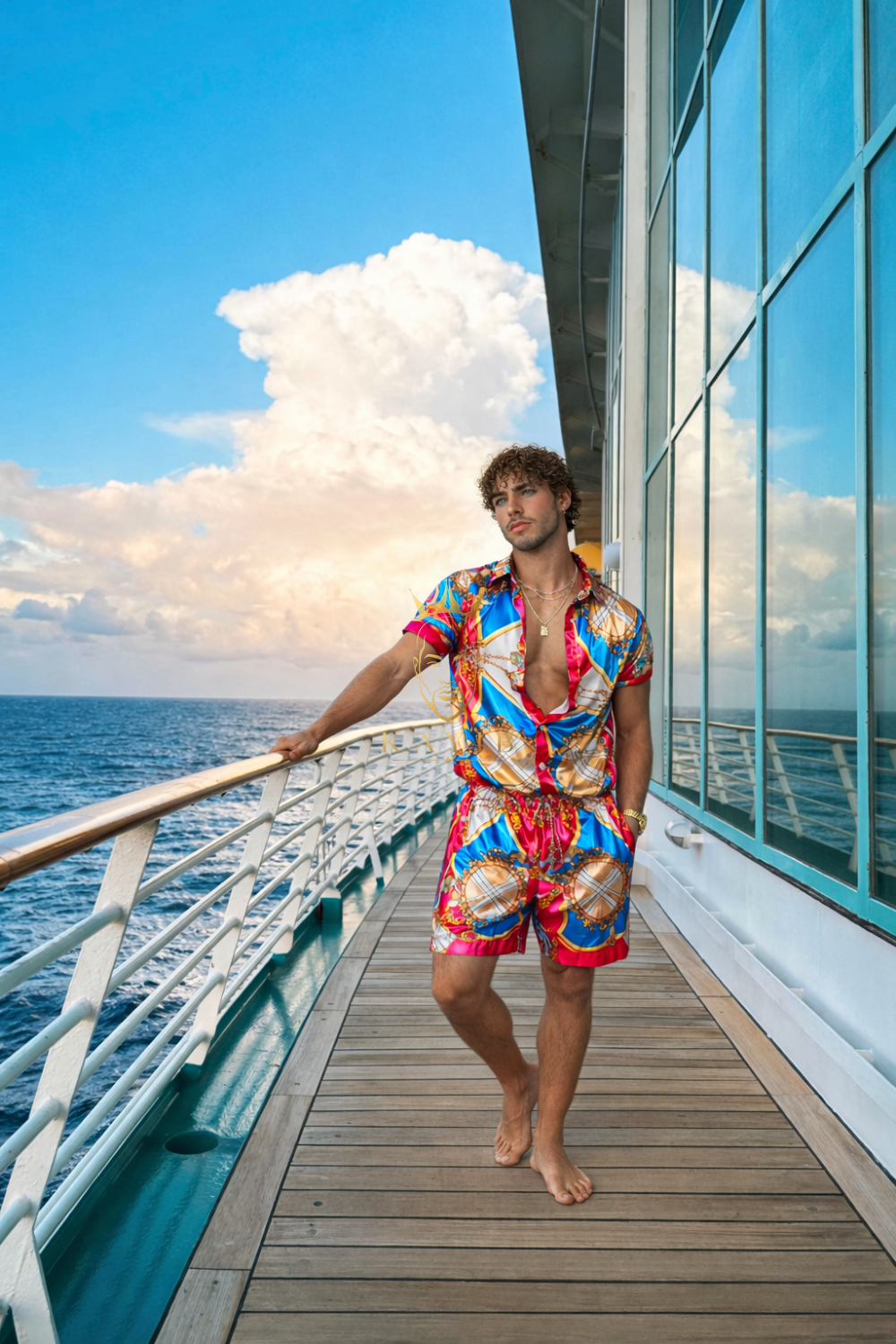 Luxury Men’s Silk Satin Set | Exclusive Shirt & Shorts Edition