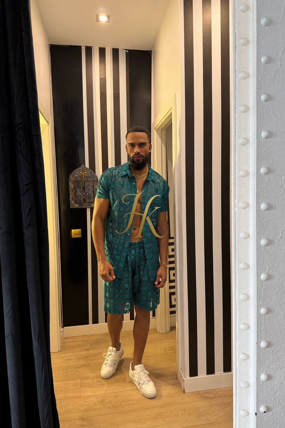 🌟 Celestia Pearl Lace Shirt – Where Art Meets Elegance - kayibstrore