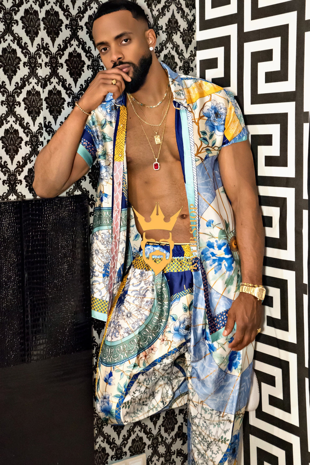 Luxury Men's Silk Party Outfits set - kayibstrore