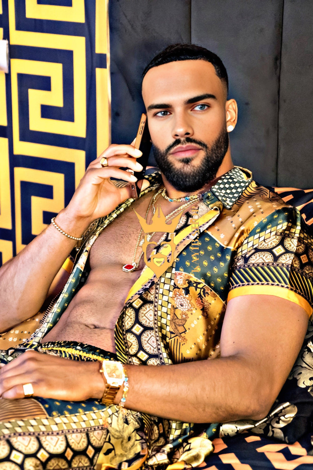 Men's party Luxury Silk Dress Set Outfit - Elevate Your Style Game with Ultimate Comfort and Unbeatable Quality - kayibstrore