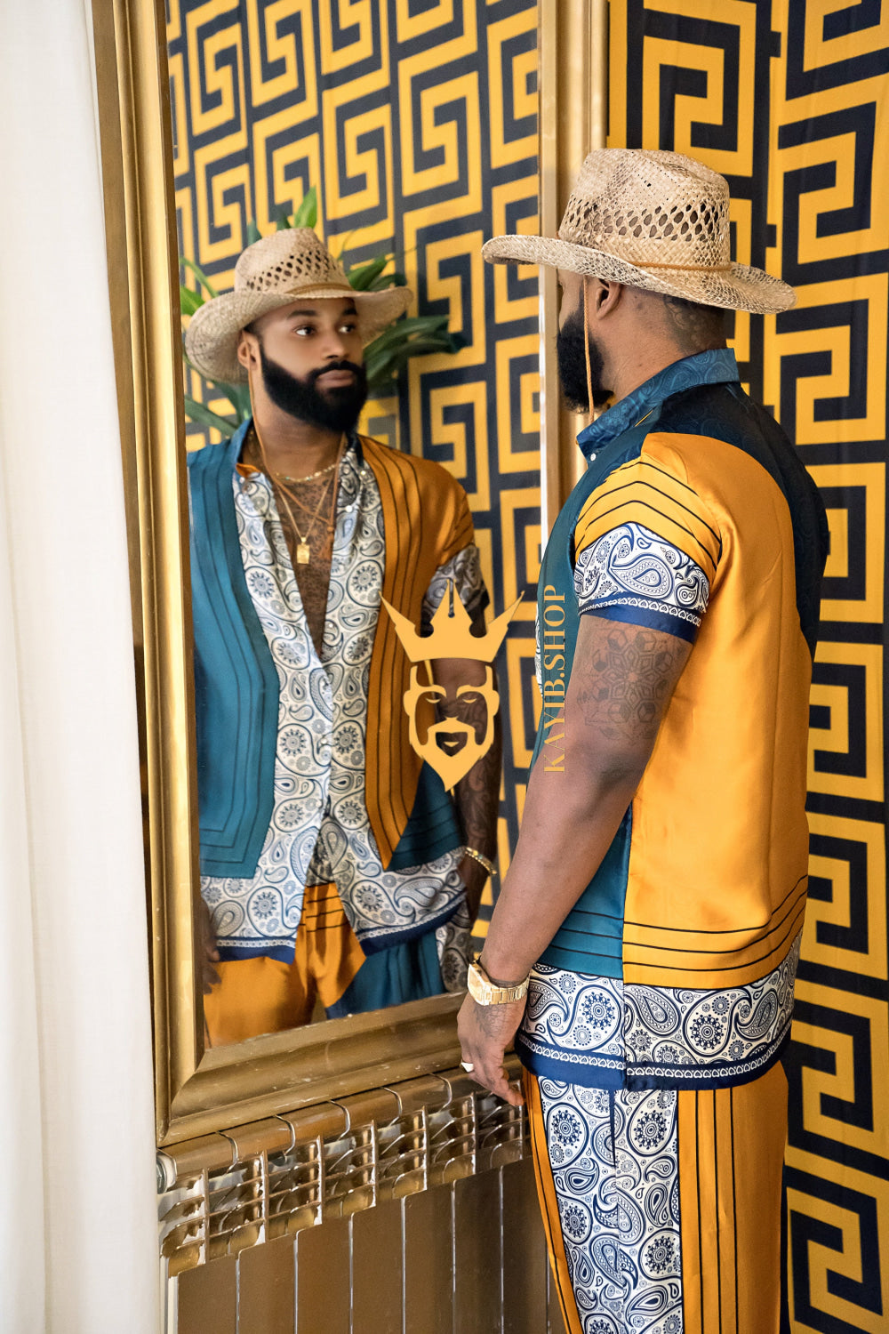 Summer Ready: Men's Silk Shirt and Pant Set - kayibstrore