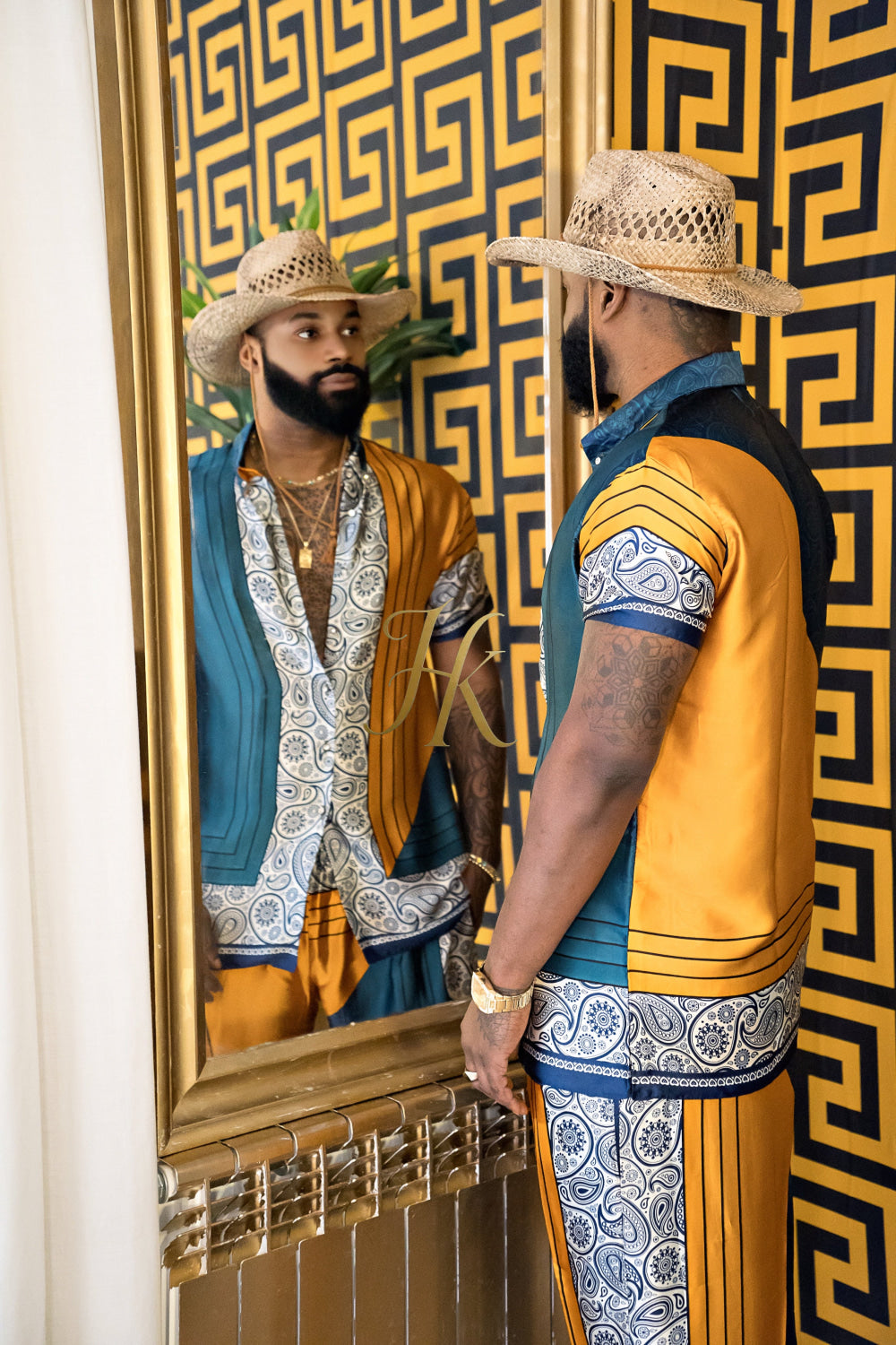 Summer Ready: Men's Silk Shirt and Pant Set - kayibstrore
