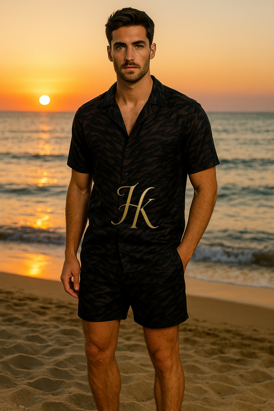 Conjunto de vestido de seda de lujo para hombre rojo