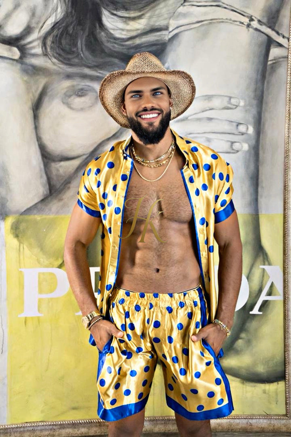 Men's Silk Set - Elevate Your Style with Le Barroco Print - Perfect for Couples and Special Occasions - kayibstrore
