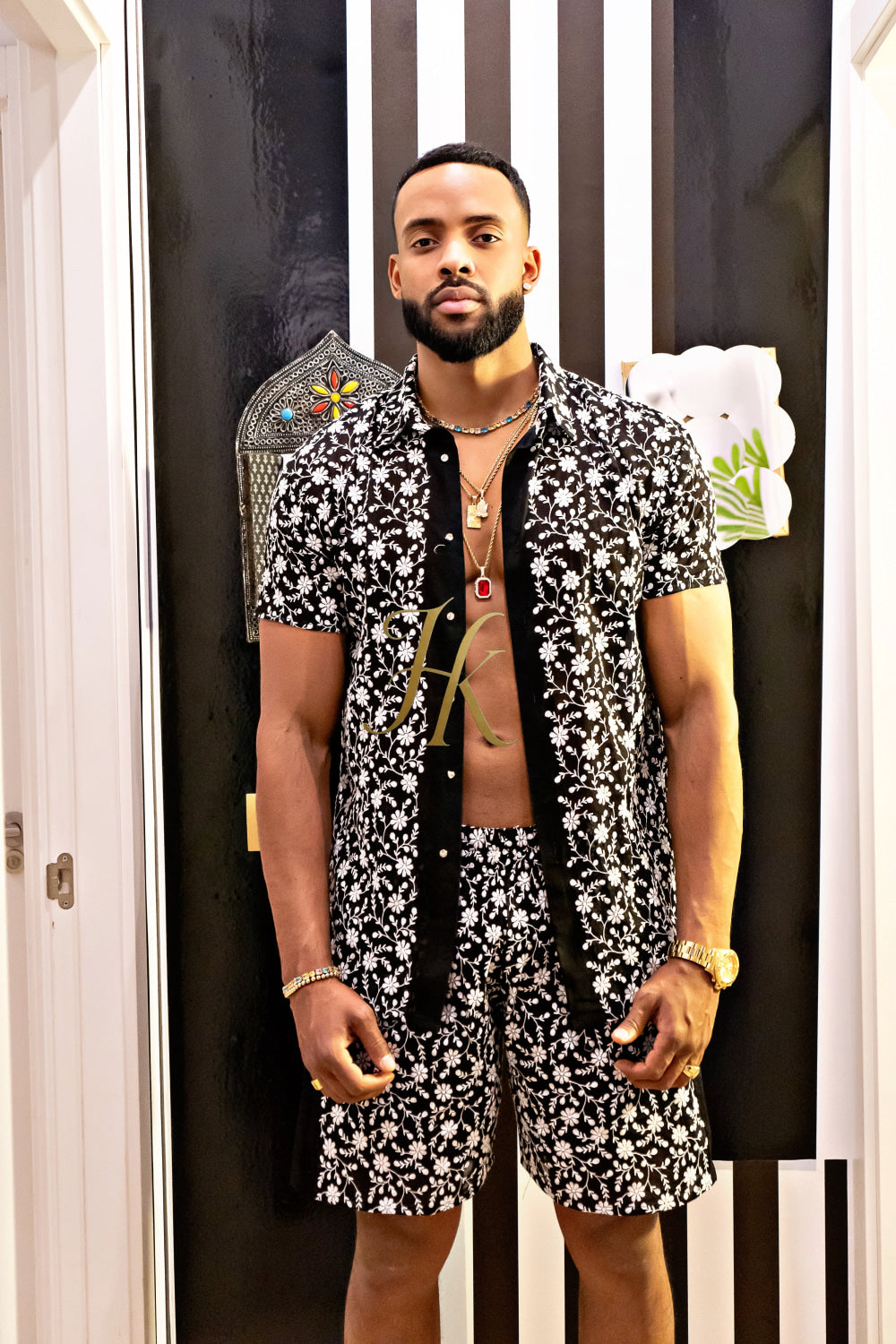 Fashion Spring/Summer Men's Lace Two-Piece Clothing - kayibstrore