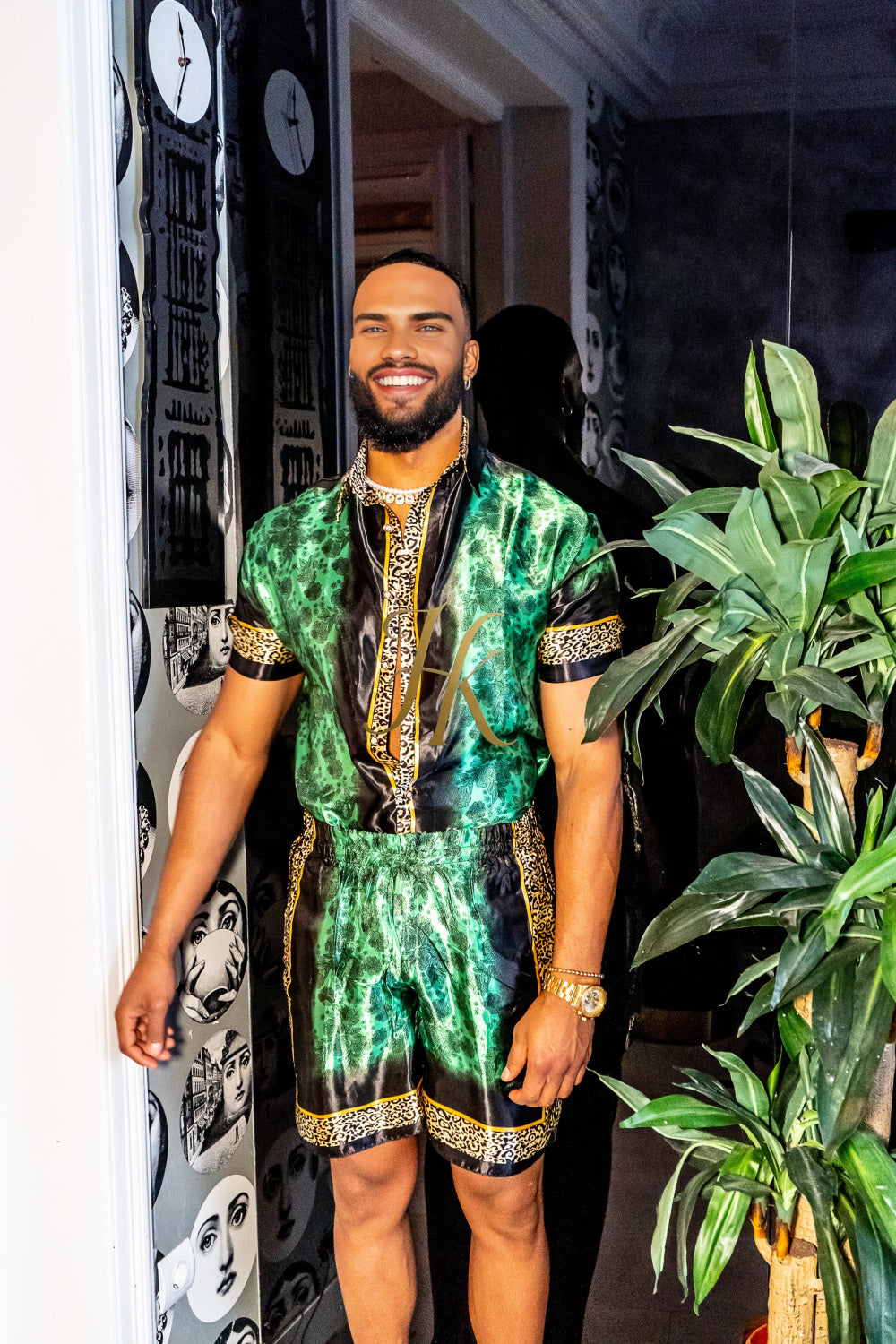 Luxury Boho Silk Shirt Set for Men - Festival Outfit, Handmade Men's Fashion - kayibstrore