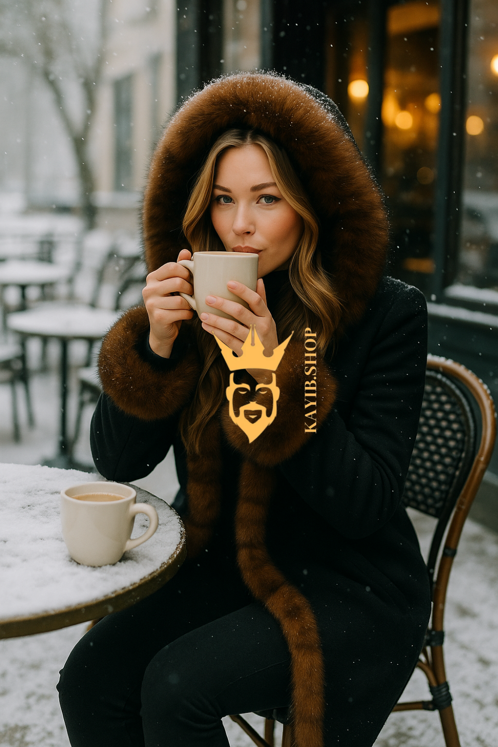 Couple’s Parka with Genuine Fox Fur – Luxury Style for Two