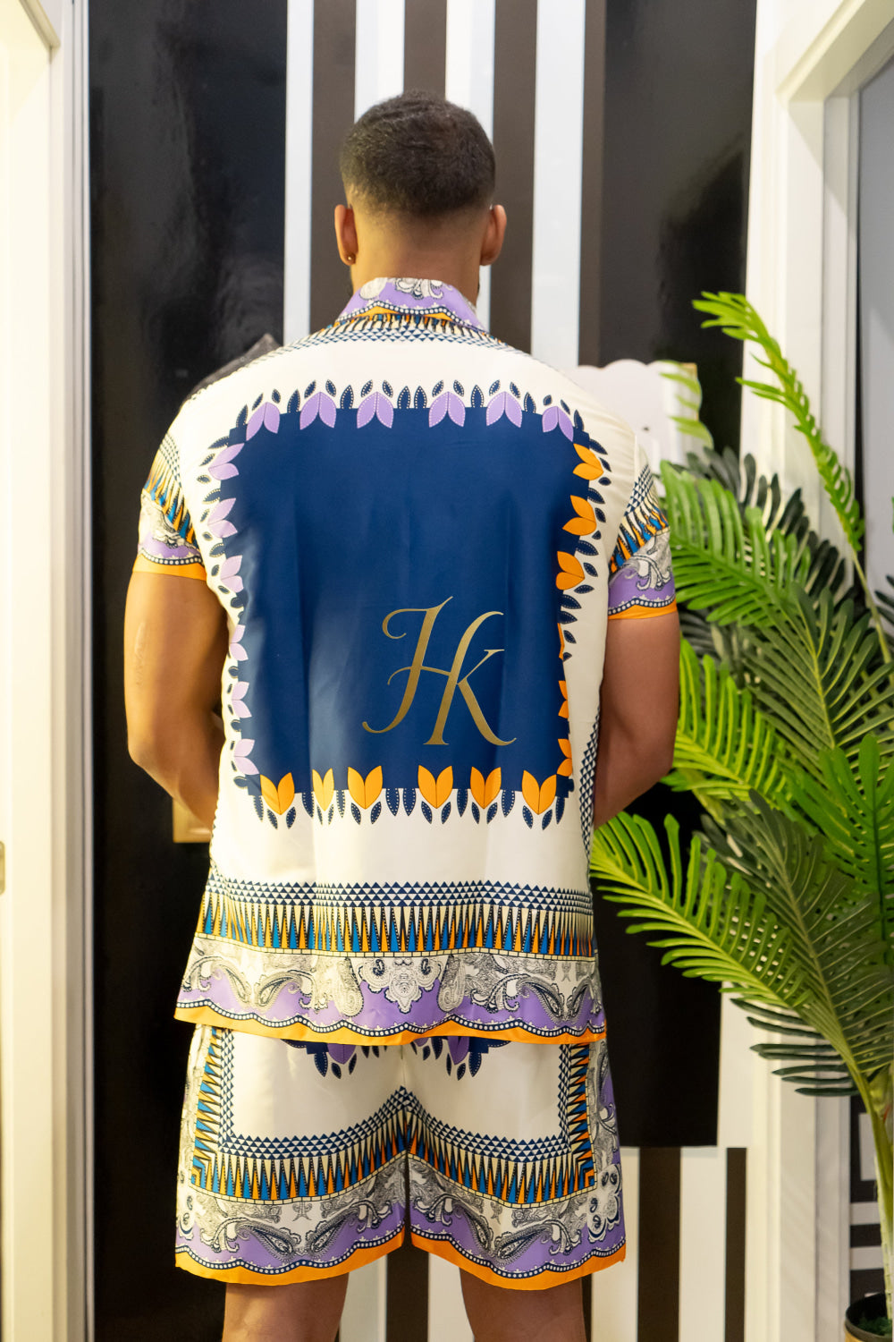 Luxury Boho Silk Shirt Set - Festival Outfit, Boho Summer Handmade Men's Fashion - kayibstrore