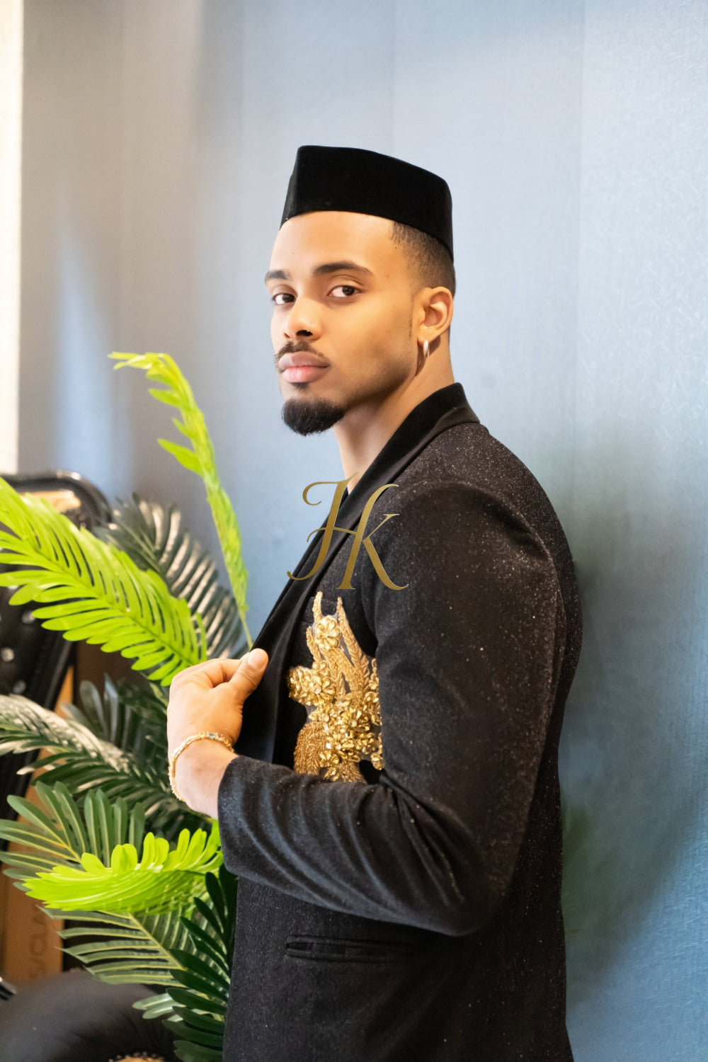 Luxurious Custom Men's Suit blazer : Sheer Velvet Lapel blazer with Appliques, Beads, Diamonds | Tailored Plus Size Options Available - kayibstrore