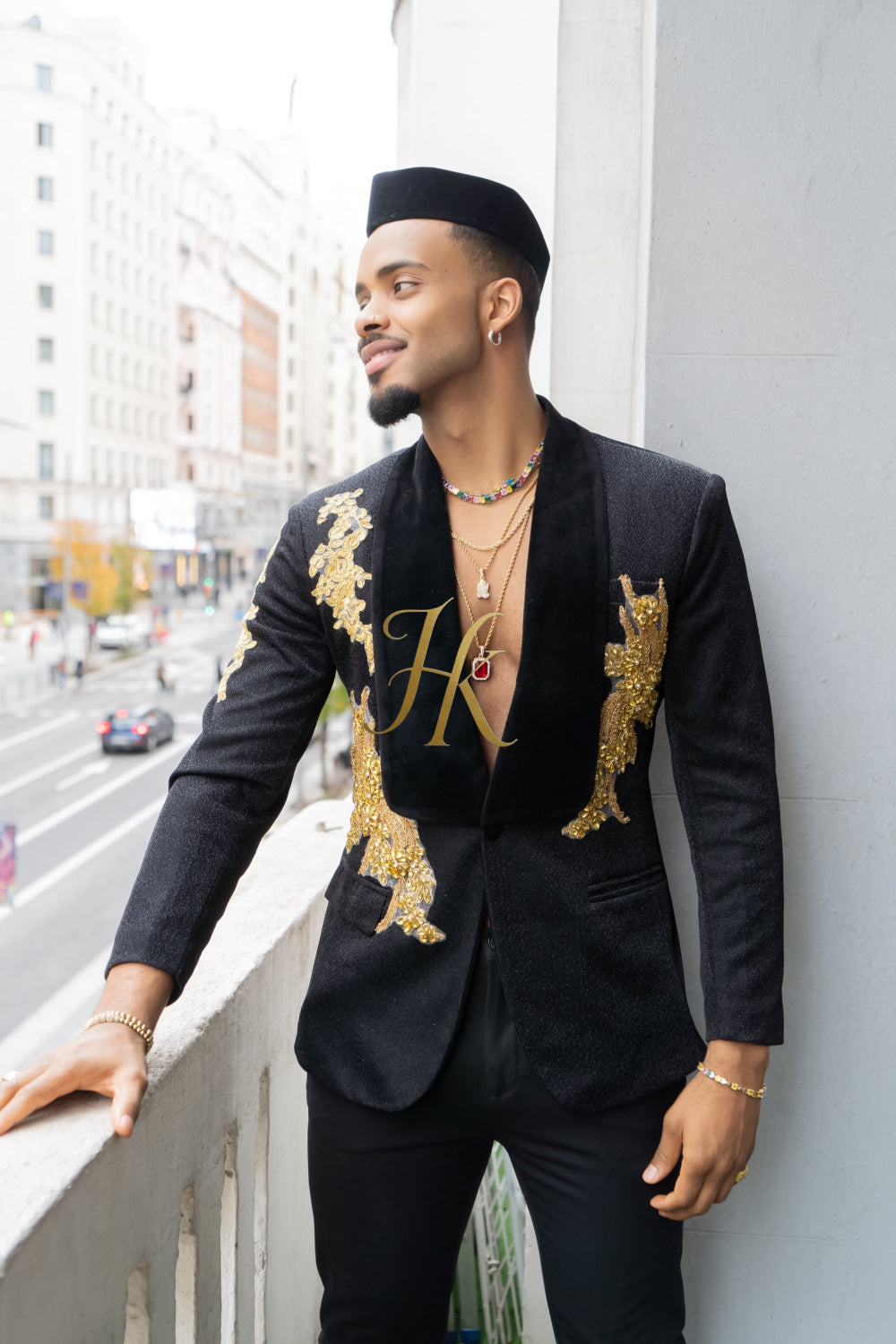 Luxurious Custom Men's Suit blazer : Sheer Velvet Lapel blazer with Appliques, Beads, Diamonds | Tailored Plus Size Options Available - kayibstrore