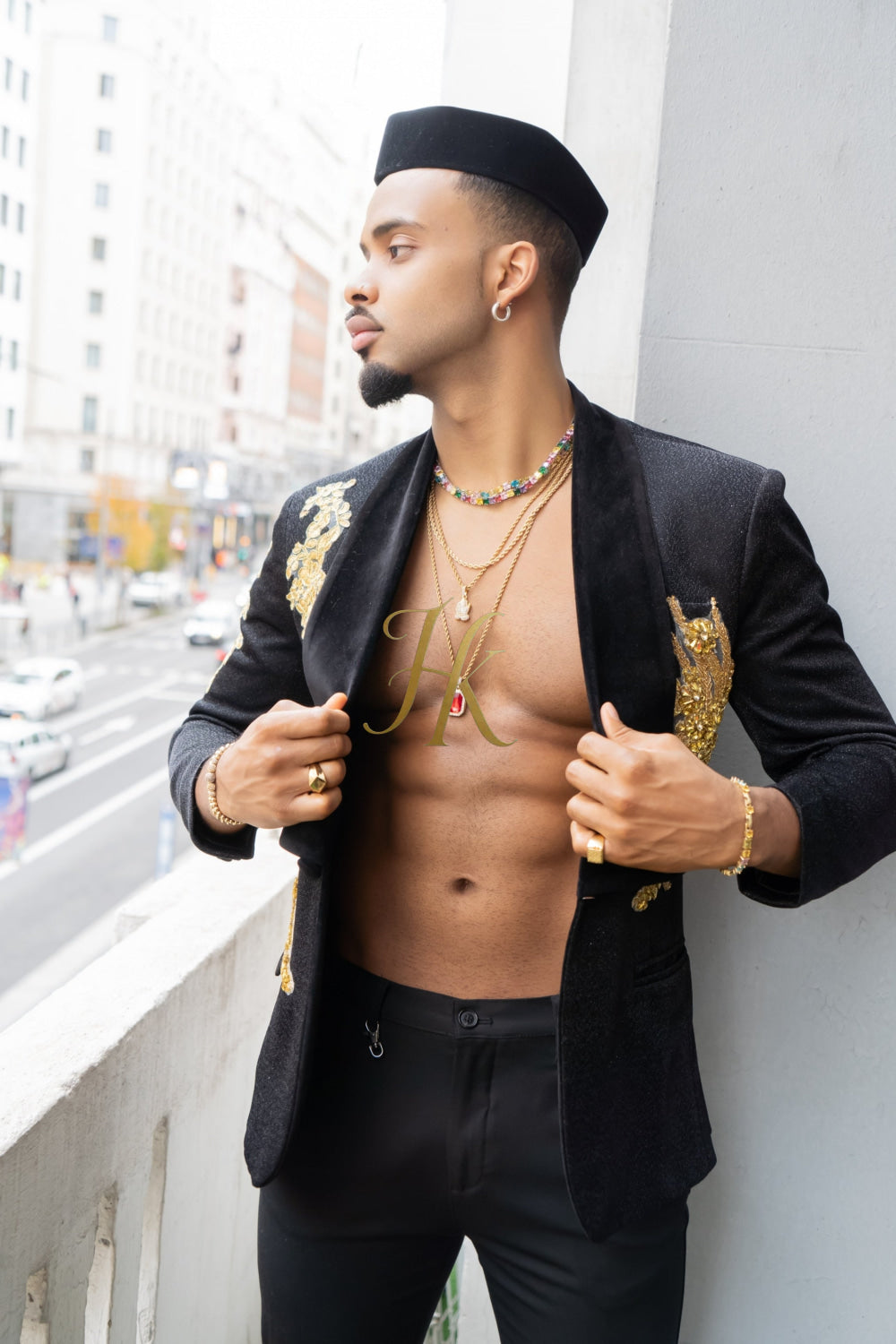 Luxurious Custom Men's Suit blazer : Sheer Velvet Lapel blazer with Appliques, Beads, Diamonds | Tailored Plus Size Options Available - kayibstrore