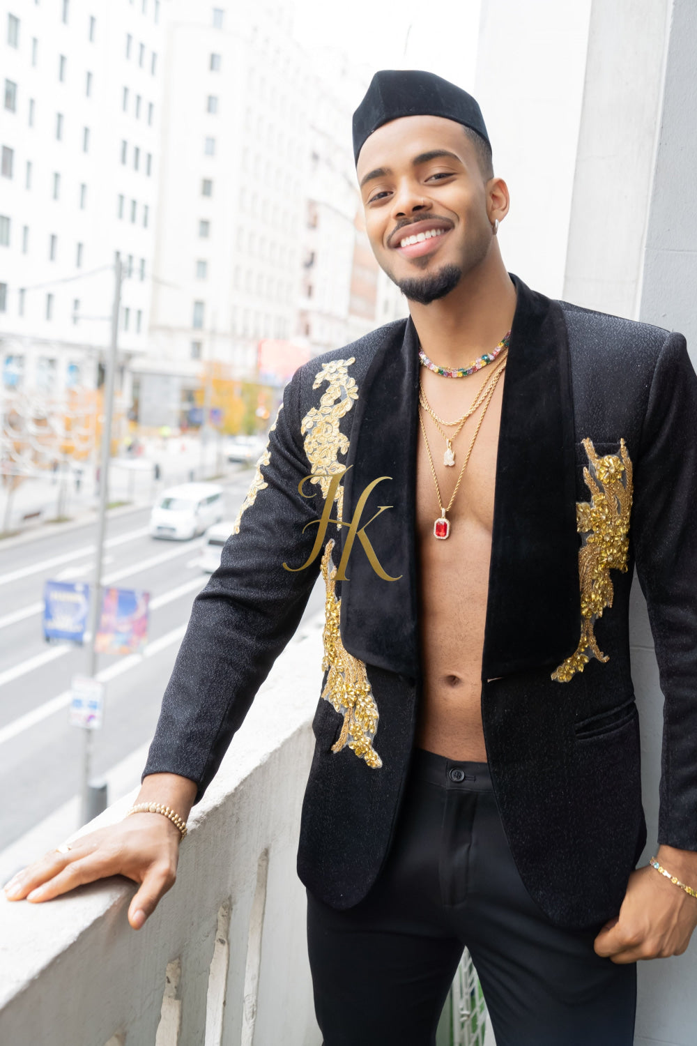 Luxurious Custom Men's Suit blazer : Sheer Velvet Lapel blazer with Appliques, Beads, Diamonds | Tailored Plus Size Options Available - kayibstrore