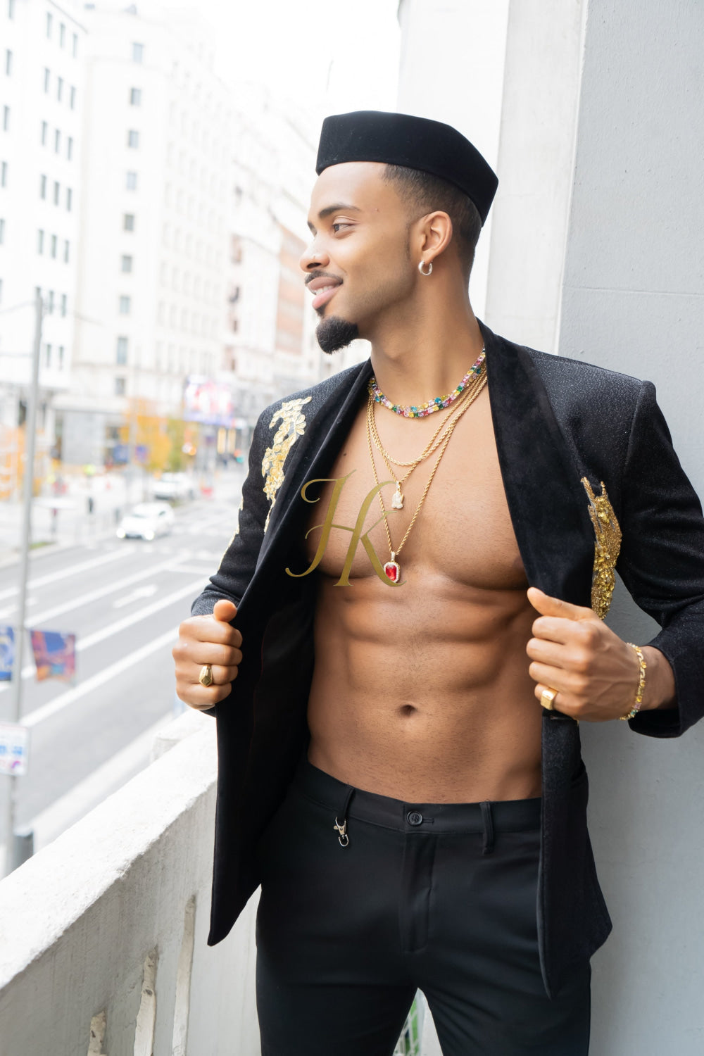 Luxurious Custom Men's Suit blazer : Sheer Velvet Lapel blazer with Appliques, Beads, Diamonds | Tailored Plus Size Options Available - kayibstrore
