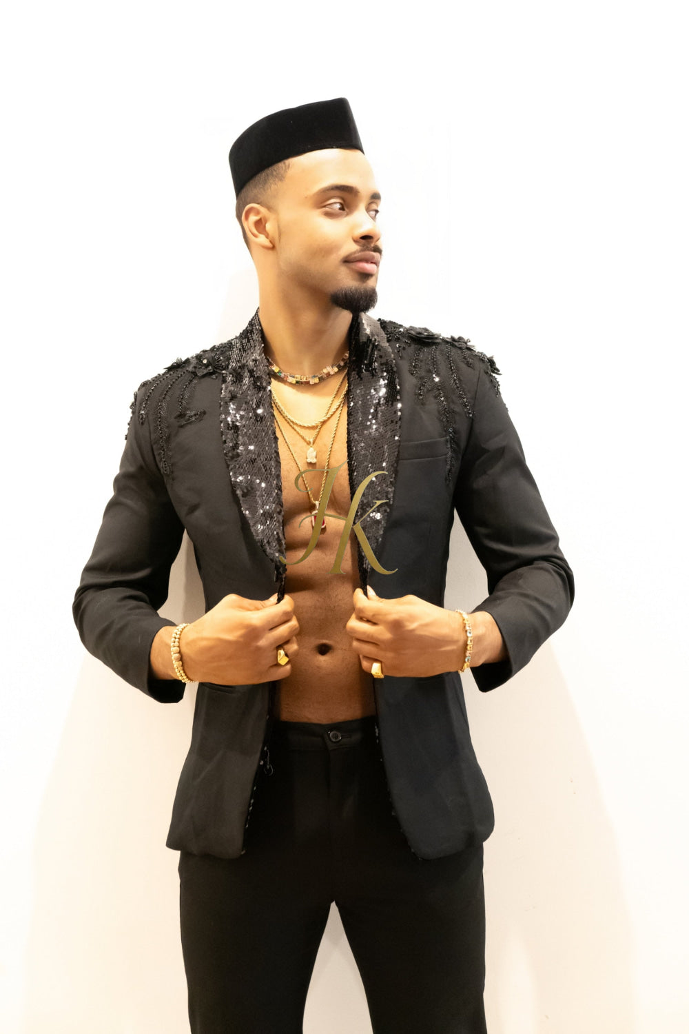 Handmade Custom velvet blazer Men's Suit with Sheer Velvet Lapel - Elevate Formal Style | KAYIB - kayibstrore