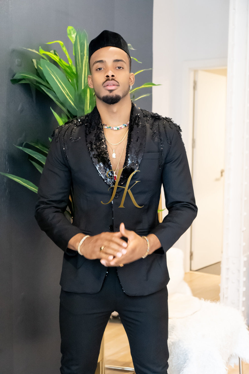 Handmade Custom velvet blazer Men's Suit with Sheer Velvet Lapel - Elevate Formal Style | KAYIB - kayibstrore