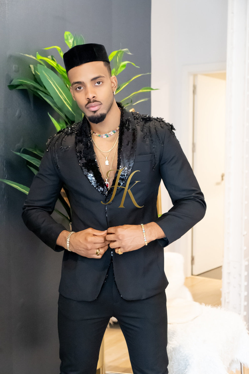 Handmade Custom velvet blazer Men's Suit with Sheer Velvet Lapel - Elevate Formal Style | KAYIB - kayibstrore