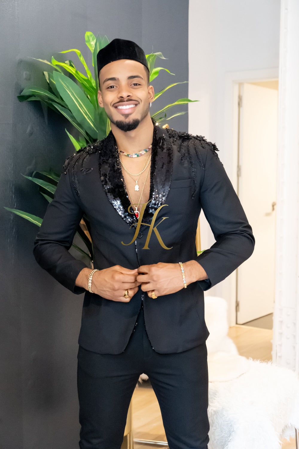 Handmade Custom velvet blazer Men's Suit with Sheer Velvet Lapel - Elevate Formal Style | KAYIB - kayibstrore