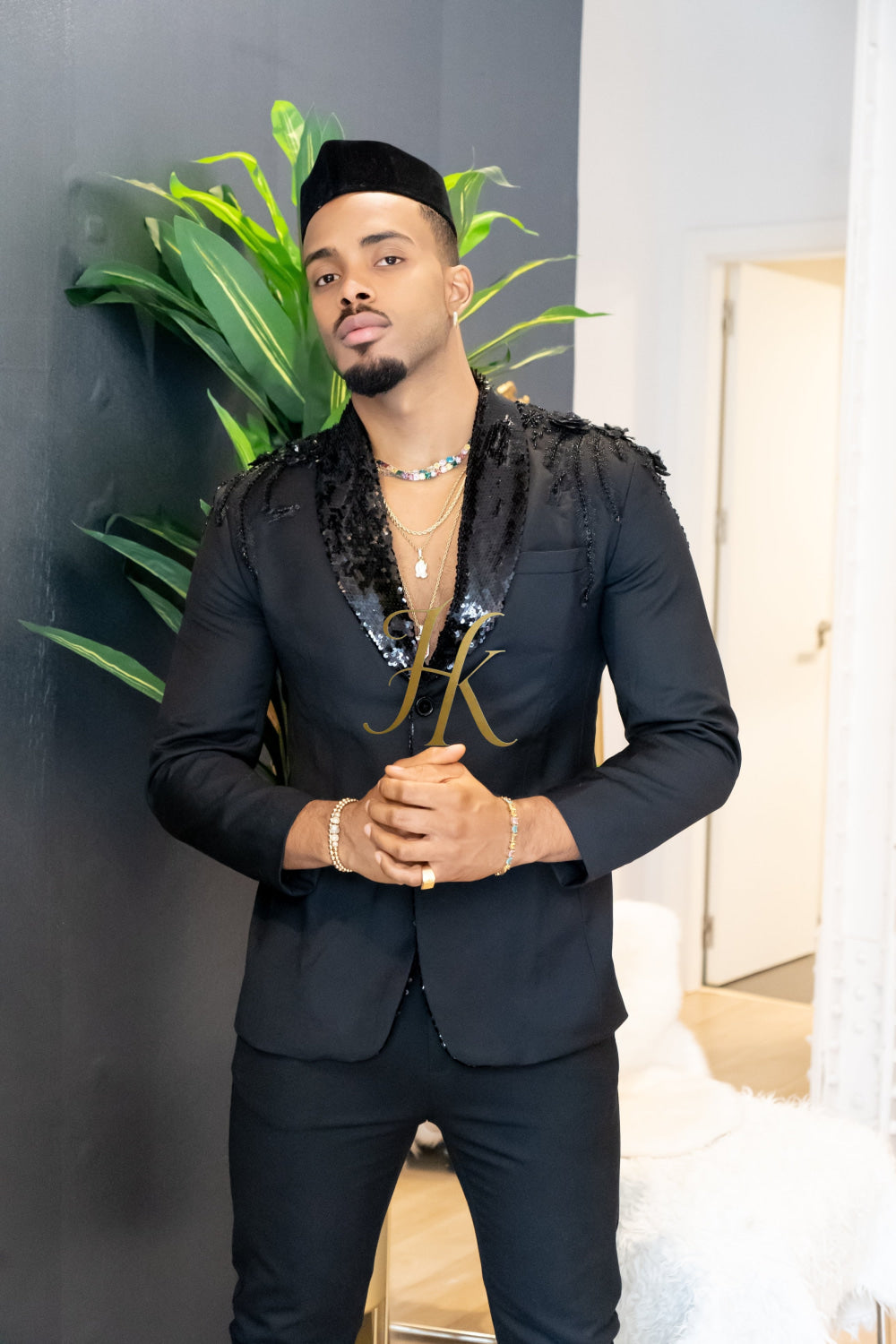 Handmade Custom velvet blazer Men's Suit with Sheer Velvet Lapel - Elevate Formal Style | KAYIB - kayibstrore
