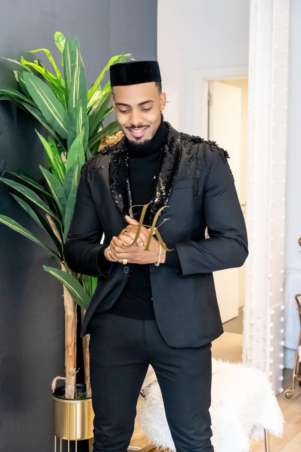 Handmade Custom velvet blazer Men's Suit with Sheer Velvet Lapel - Elevate Formal Style | KAYIB - kayibstrore