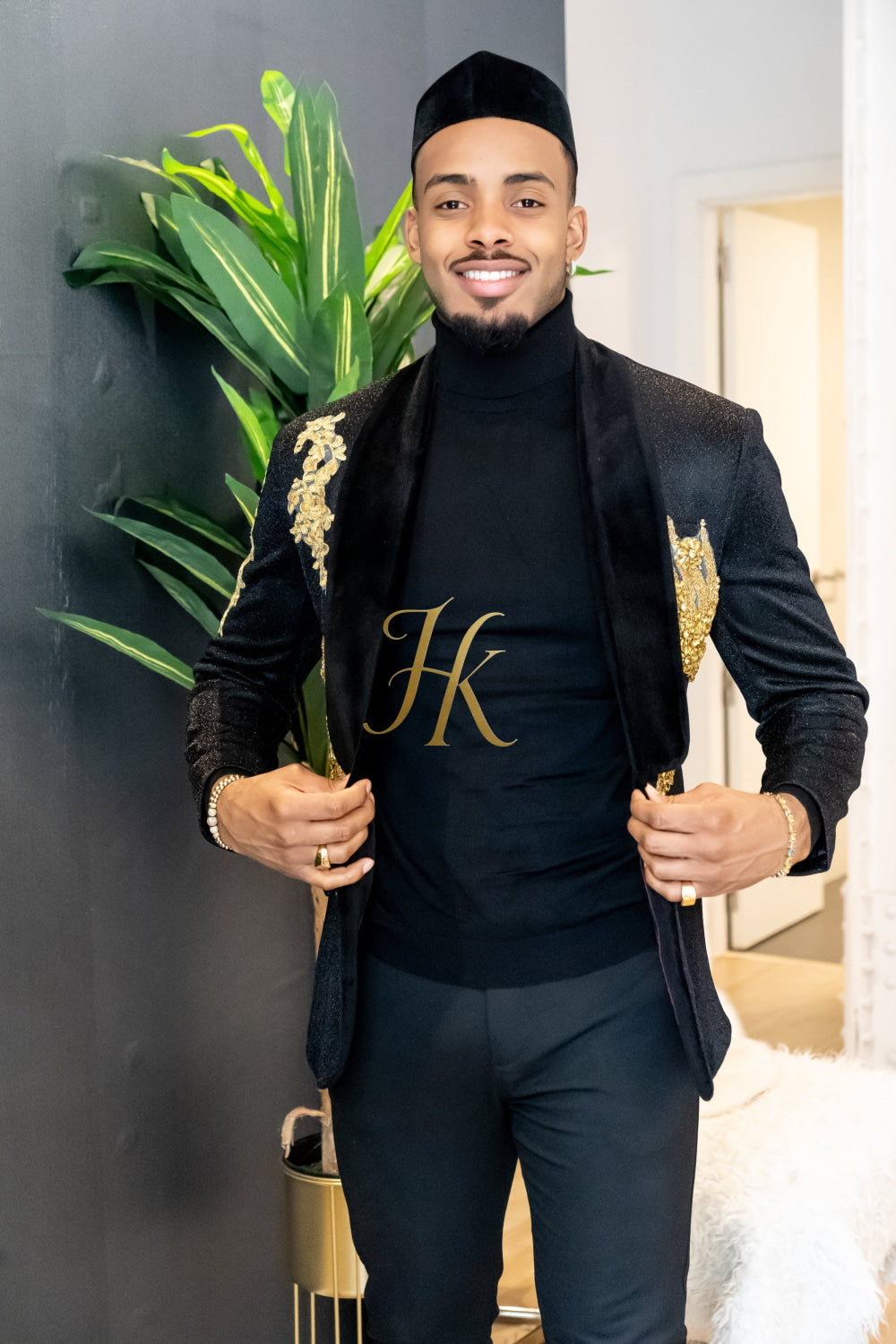 Luxurious Custom Men's Suit blazer : Sheer Velvet Lapel blazer with Appliques, Beads, Diamonds | Tailored Plus Size Options Available - kayibstrore