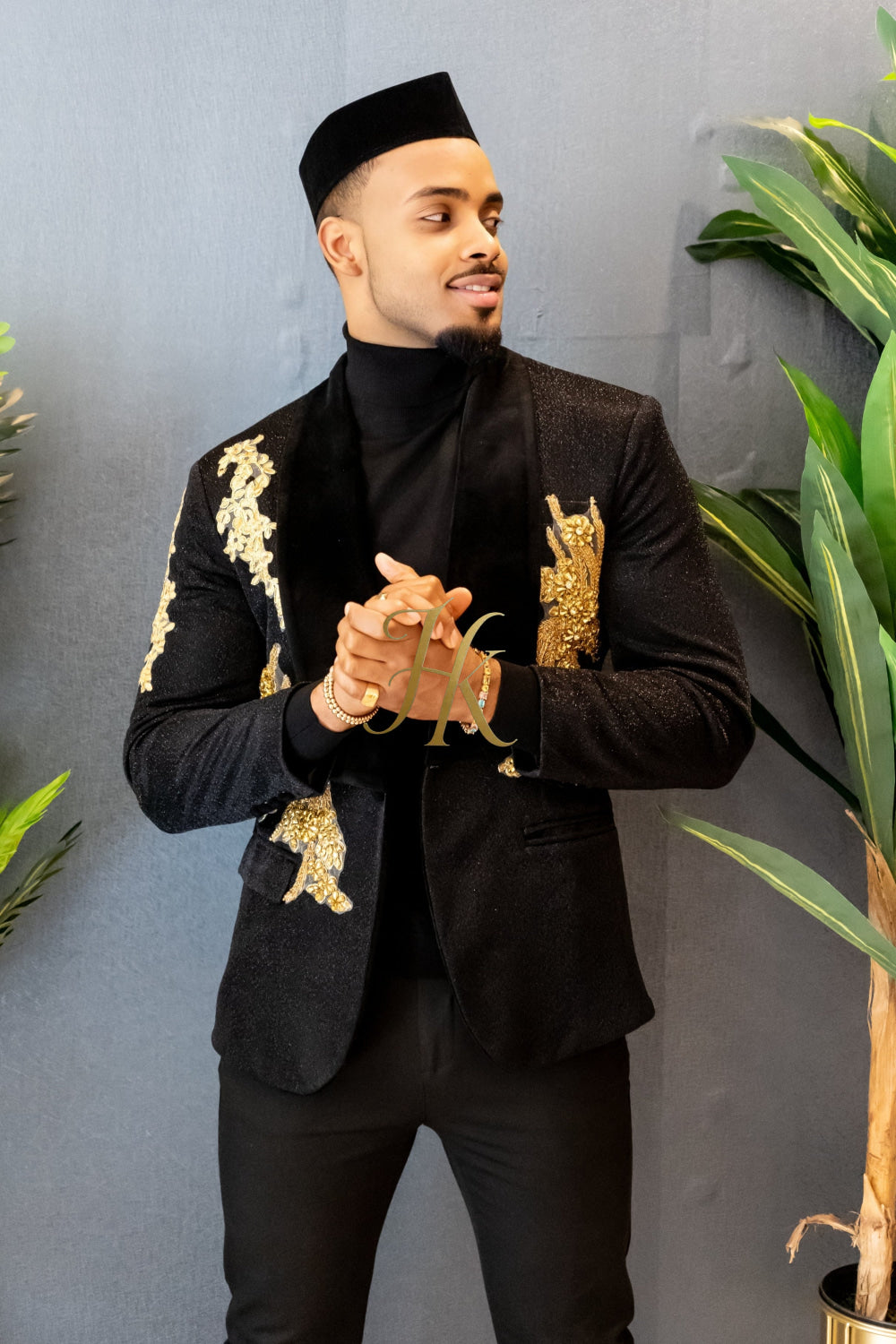 Luxurious Custom Men's Suit blazer : Sheer Velvet Lapel blazer with Appliques, Beads, Diamonds | Tailored Plus Size Options Available - kayibstrore