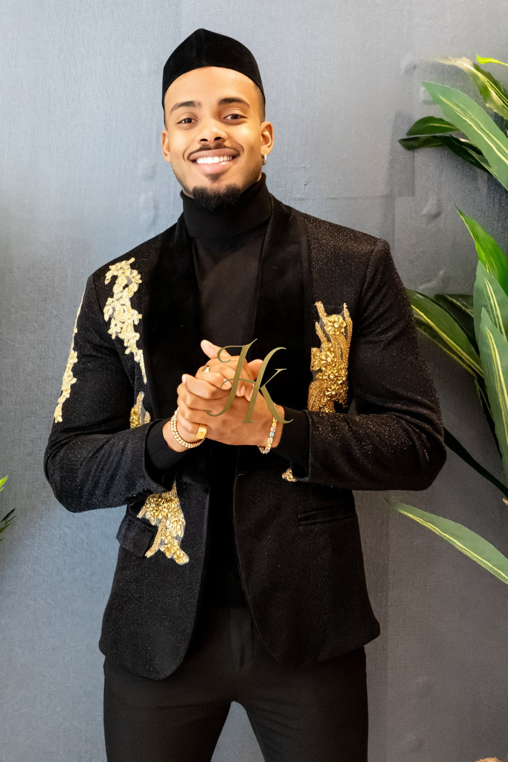 Luxurious Custom Men's Suit blazer : Sheer Velvet Lapel blazer with Appliques, Beads, Diamonds | Tailored Plus Size Options Available - kayibstrore