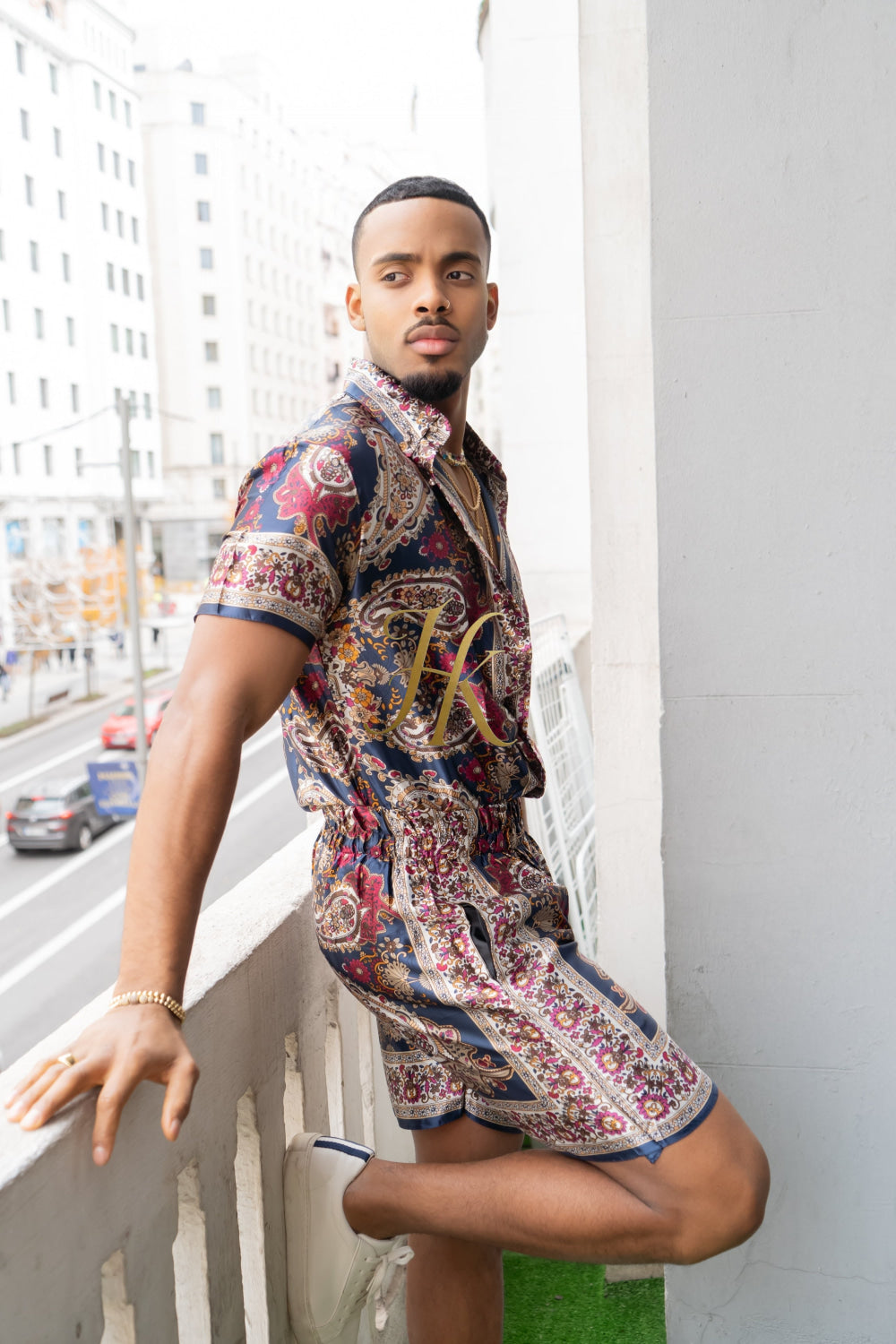 Fashion Luxury Boho Silk Shirt Set - Festival Outfit, Handmade Men's Fashion - kayibstrore