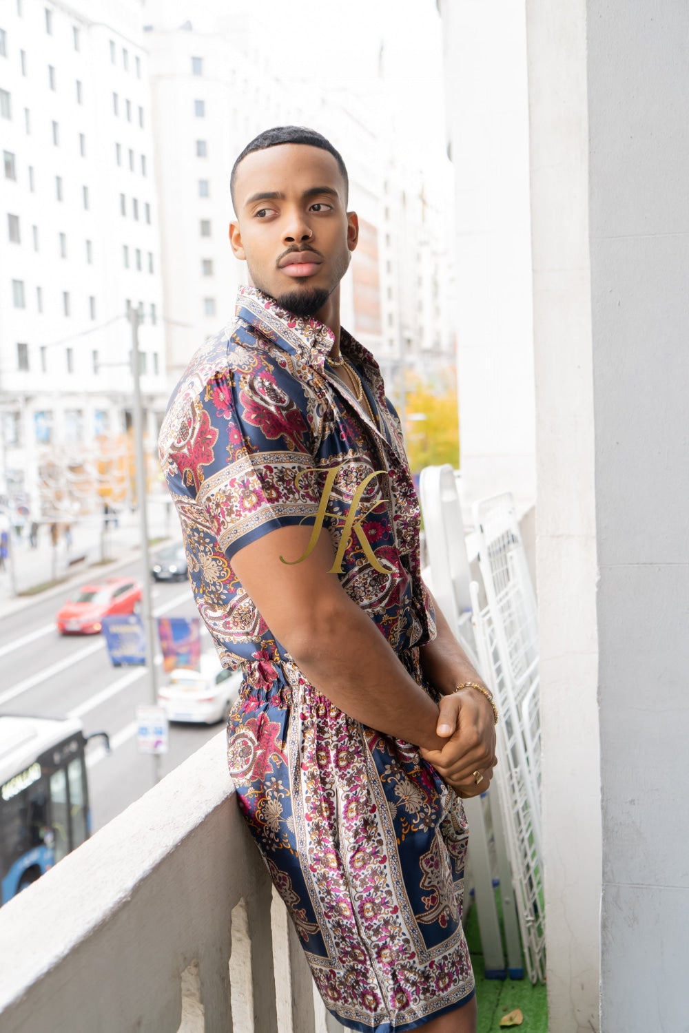 Fashion Luxury Boho Silk Shirt Set - Festival Outfit, Handmade Men's Fashion - kayibstrore