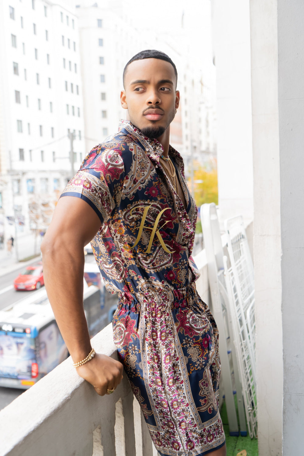 Fashion Luxury Boho Silk Shirt Set - Festival Outfit, Handmade Men's Fashion - kayibstrore