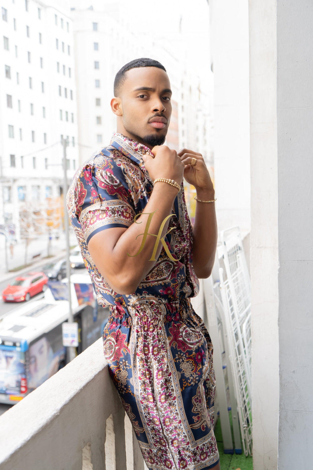 Fashion Luxury Boho Silk Shirt Set - Festival Outfit, Handmade Men's Fashion - kayibstrore