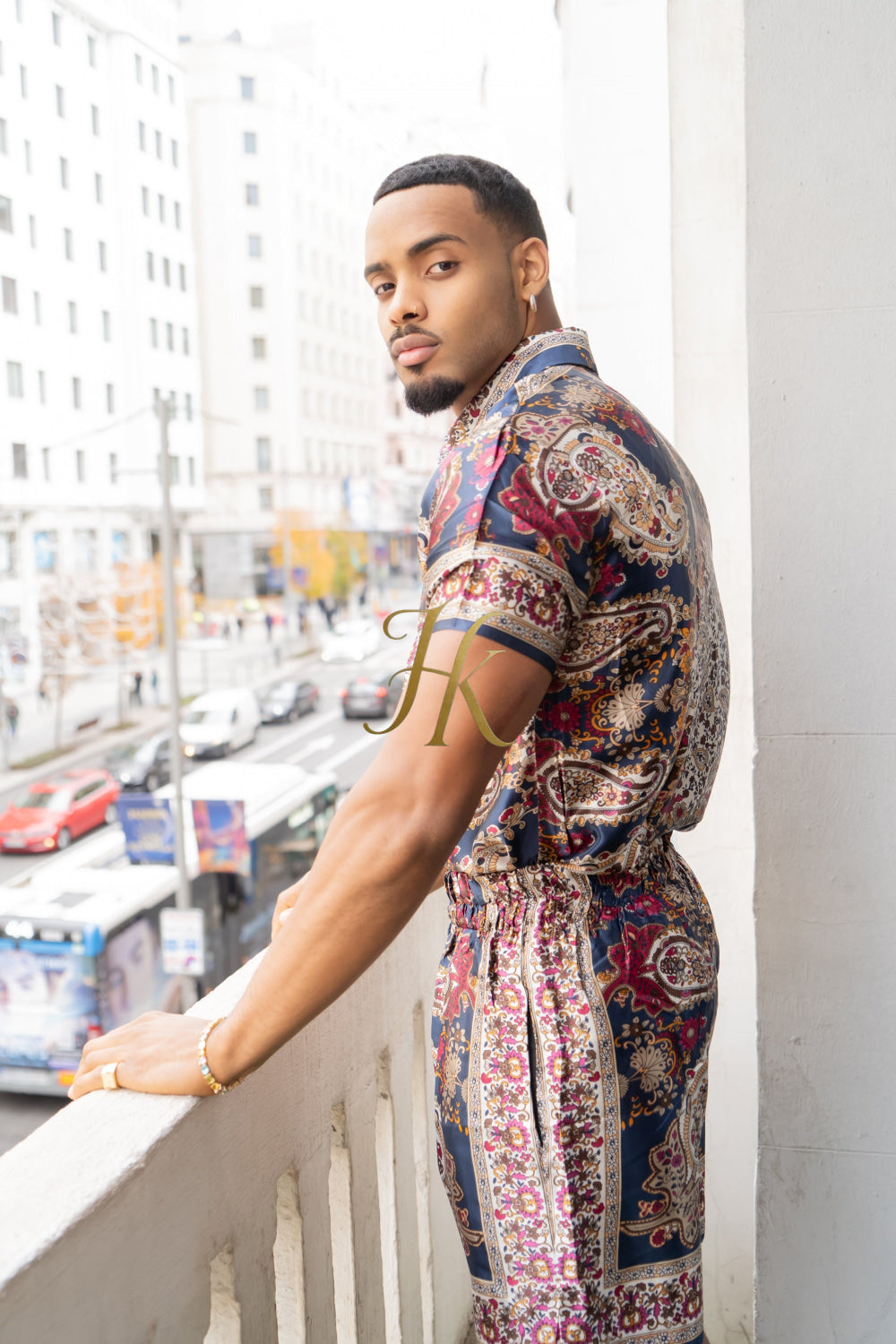 Fashion Luxury Boho Silk Shirt Set - Festival Outfit, Handmade Men's Fashion - kayibstrore