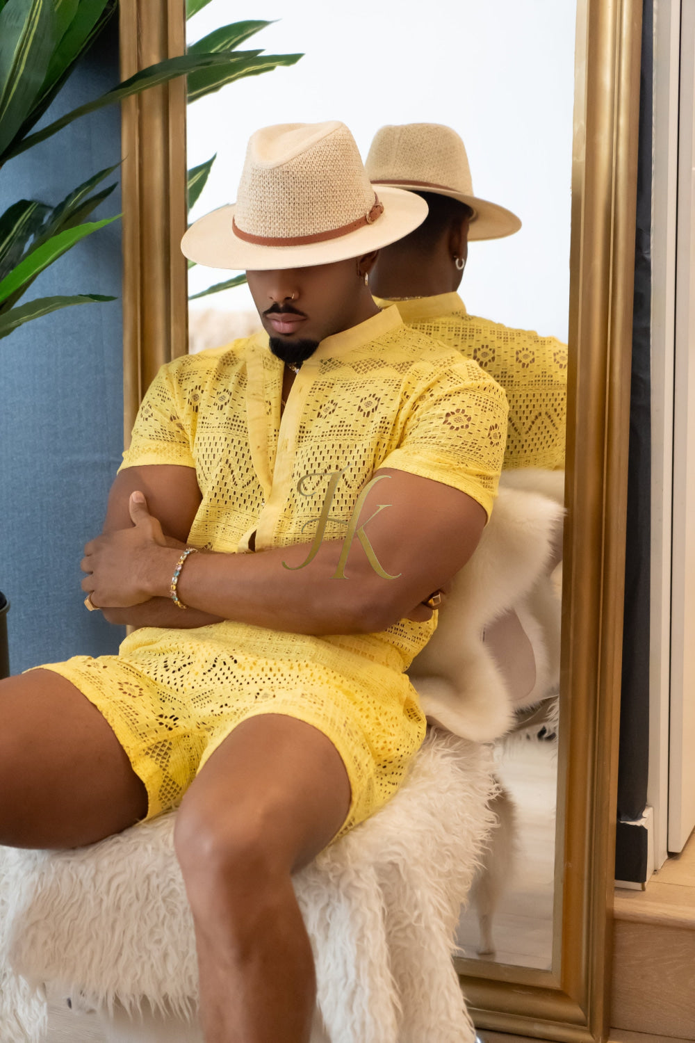 Spring/Summer Men's Lace Two-Piece Clothing: Sophisticated & Versatile Ensemble - kayibstrore